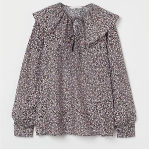 Flounce- Collared Blouse